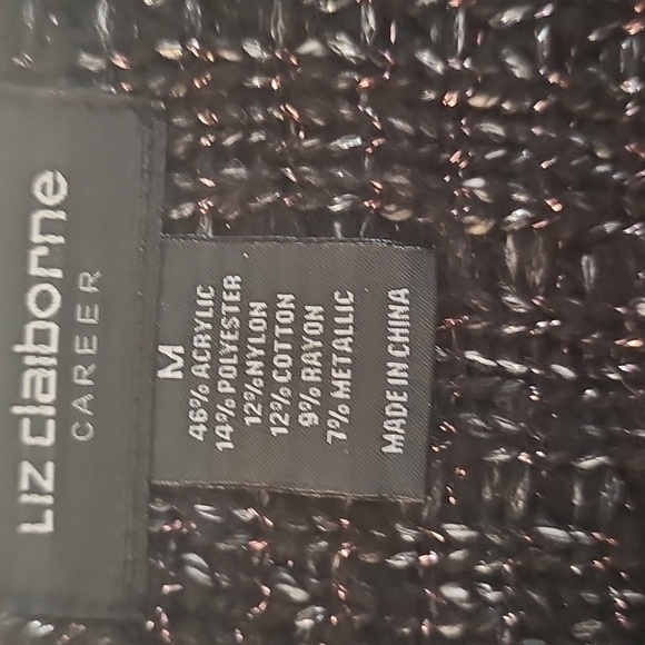 Black Cardigan Sweater with Textured Knit and Long Sleeves - Picture 4 of 7